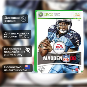 Игра Madden NFL 08 (Xbox 360) б/у, Полностью Английский